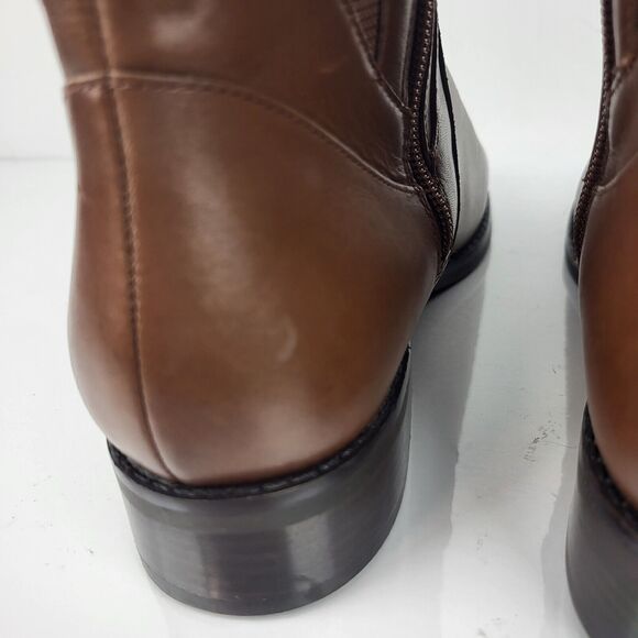 Cole Haan Noelle Riding Boots Brown Leather Side Zip Knee high 7.5B - Picture 5 of 16